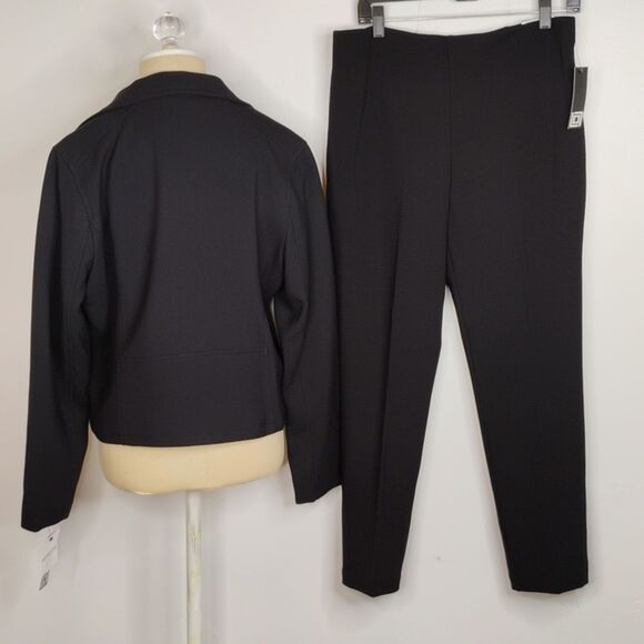 Liz Claiborne Black Zippered Jacket and Pants Set size LP NWT - Picture 12 of 13